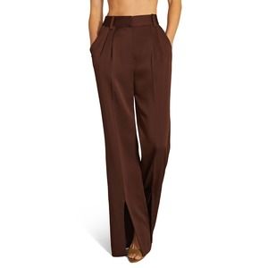 Favorite Daughter X Anthropologie Split Hem Wide Leg Pants Chocolate  8